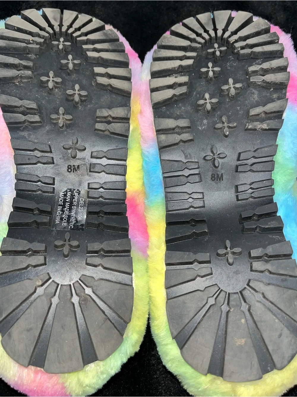 dELiA*s Multicolor Plush Platform Slippers